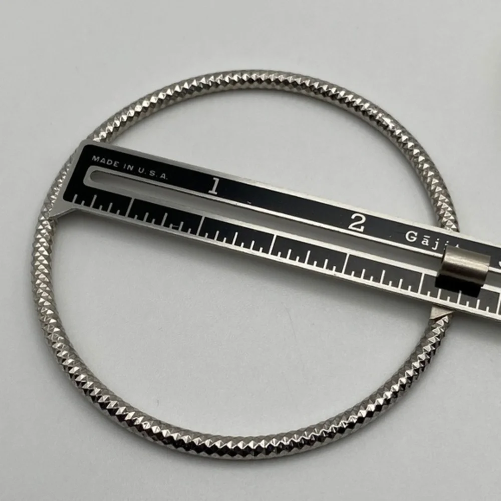 Bangle Bracelets Silver Tone Textured‎ Boho 5 Piece Set